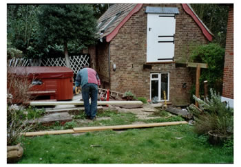 Wood decking, Much Hadham. Garden decking..