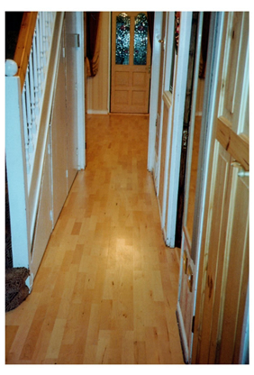 New wood floor, Hackney, London. Beech engineered wood floor installation..