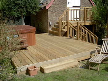 Wood decking, Much Hadham. Garden decking..