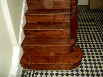 Wooden stairs stripping in Richmond. Wood flooring stripping on stairs in Richmond..