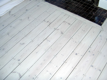 White wash floorboards, Richmond. Pine wood floor, white wash wood..